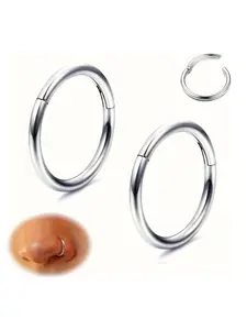 Men's Stainless Steel Nose Ring Earrings Set, Fashionable Multi-Functional Jewelry Gift, Trendy Accessory for Any Occasion, Nose Rings Hoops