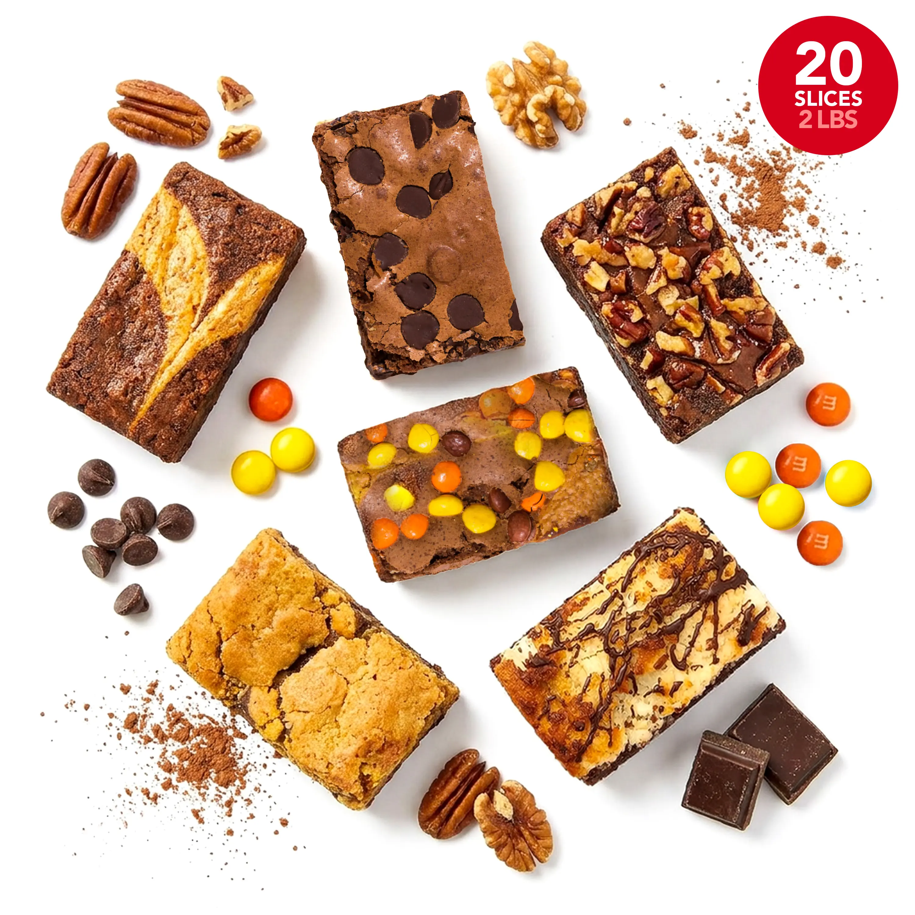 DAVID'S COOKIES Assorted Gourmet Brownie Gift Love Tin - 20 Individually Wrapped Brownies, Delicious Variety of Flavors, Fresh Baked Snacks - Ideal Brownies Gift For Anniversaries and Special Occasions