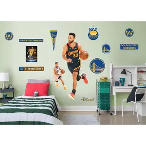 Stephen Curry - RealBig Oakland Jersey Collection - Official NBA - Golden State Warriors - Reusable Vinyl Wall Decals