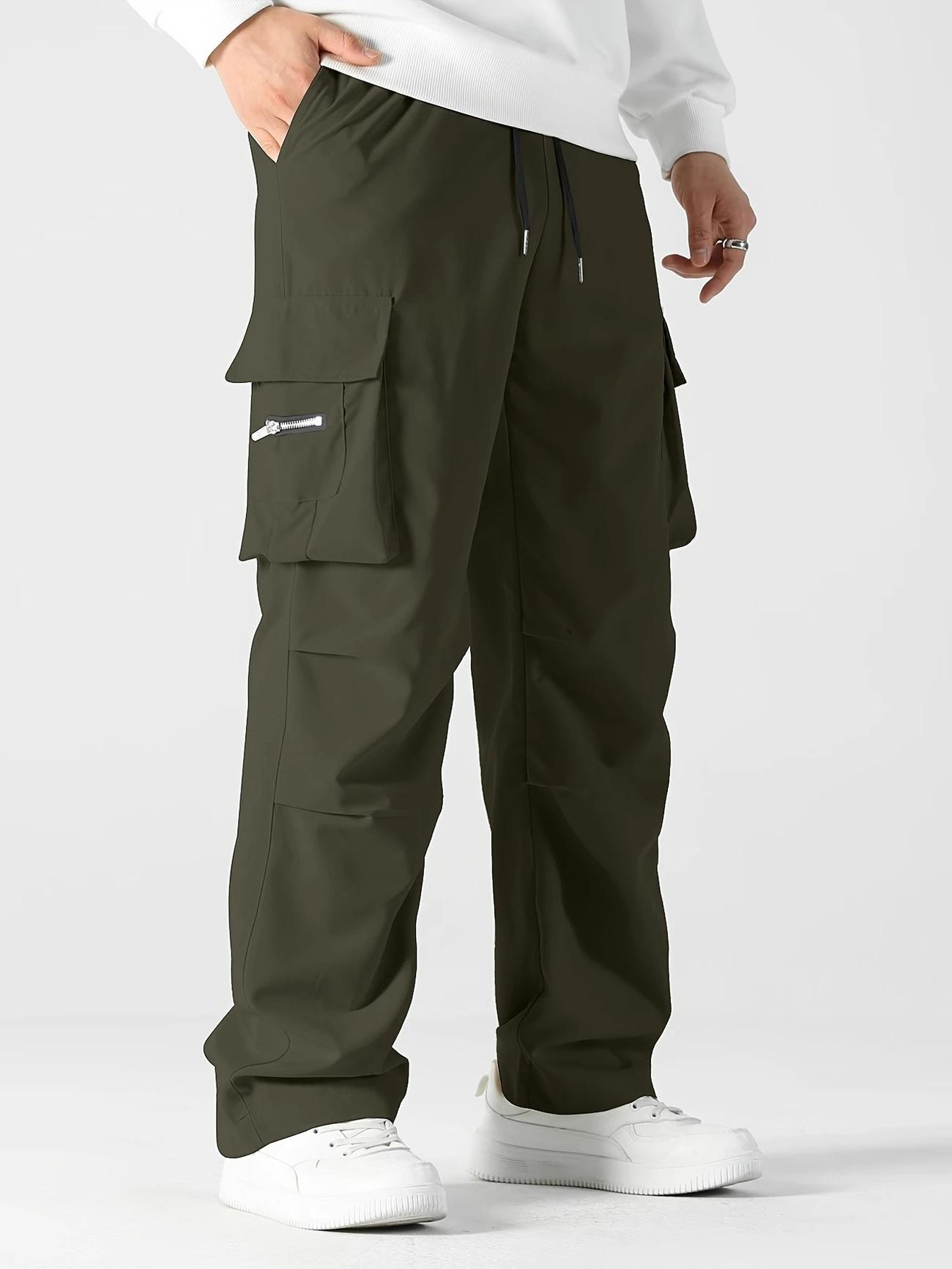 3 Pack Men's Tactical Cargo Pants, Elastic Waistband & Multi-Pocket Design, Perfect for Spring & Summer, Ideal for Outdoor Activities