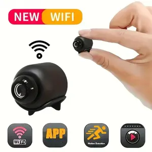 Wireless Mini WiFi Security Camera | Remote App Control, Motion Detection Alerts, Sound Monitoring, Ideal for Home, Warehouse, Youngsters & Pets, USB Powered, Compact Design for Easy Installation, Pet Monitoring System