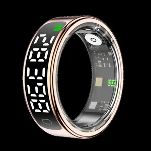 R13 Smart Ring Blood Oxygen Monitor Step Counter Sleep Tracker Bluetooth Fitness Activity Tracker for Health Monitoring Sports Exercise Tracking with Display