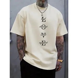 100% cotton men's plus-size short-sleeve T-shirt, stylish and versatile, breathable, suitable for daily wear