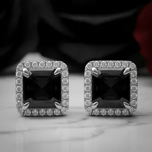 1.0 Ct Asscher Cut Diamond Option Stud Earrings