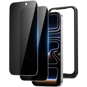 for iPhone 17 Pro Screen Protector Privacy 6.3-Inch, 2 Pack 9H Hardness Anti-Spy Tempered Glass Military Grade Shatterproof, Anti-Scratch, with Easy Installation Tool
