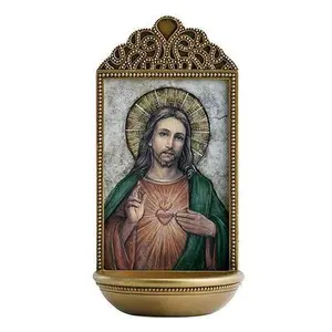 Sacred Heart Holy Water Font 6"