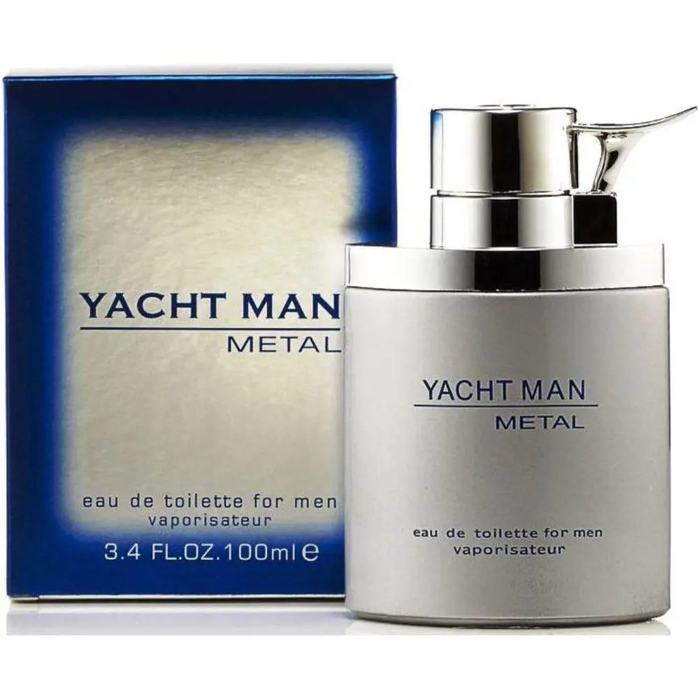 Myrurgia Yacht Man Metal Men's EDT Cologne, 3.4 fl oz, Alcohol-Based Masculine Fragrant Zesty Citrus Woody Spicy Aromatic Fragrance, New in Box, Zesty Men's Fragrance