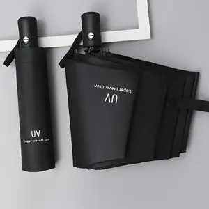 One automatic 8-ribbed iron frame portable folding umbrella, a fashionable commuting and outdoor umbrella, with simple design, convenient folding, suitable for daily use, a modern accessory, sturdy and durable, a must-have for urban life.