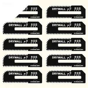 Drywall Saw Blades 10 Pack - High Carbon Steel Cut Out Saw Blades for Cordless Saws - Cuts Drywall Up to 1-3/16" Thick - Reusable Precision Cutting Blades for Drywall Cutting Projects