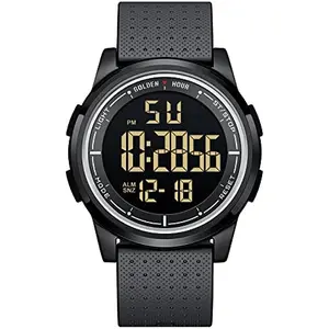 Ultra-Thin Minimalist Sports Waterproof Digital Watches Men with Wide-Angle Display Rubber Strap Wrist Watch for Men Women