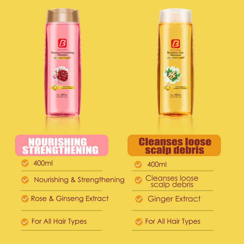 A New Way To Hair Care: BEE&FLOWER Ginger & Rose Shampoo - Sulfate-Free Formula To Manage Greasiness & Boost Fullness - For All Hair Types