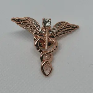 Nursing Pin Nurse Pin Student Nurse Graduation Pin with Caduceus Design and Crystal Accents