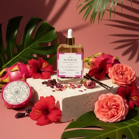 Dragonfruit Vanilla Scented Dry Body Oil - Moisturizing Formula for Skin without Grease