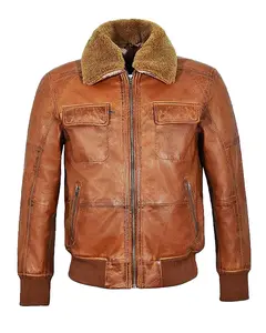MotorCycleJackets Mens Aviator Shearling Bomber jacket