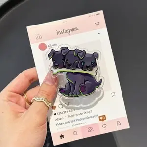 Triple Magic Dog with MagSafe Phone Grip, Horror Aesthetic Magnetic Phone Holder, Kawaii Scary Fan Gift , Kindle Accessories sticky Baby mount Library Card Flower-Shaped Multi-Functional Stand Universal Car Double-Sided Octo