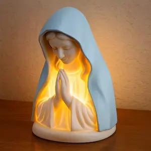 Prayer Night Light Desktop Decorative Craft Ornament, Desk Bookshelf Bedside Cabinet Decoration, Home Office Bedroom Accent Piece