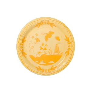 Butter and Golden Yellow Beachside Dessert Pavilion Paper Plates - 8 Pack
