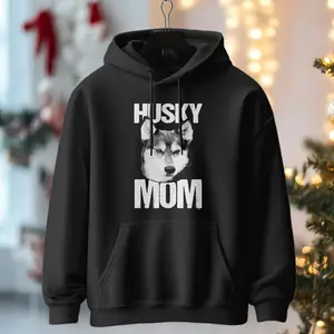 Husky Mom Hoodie Dog Lover Huskie Owner Christmas Gift Pullover Hoodie