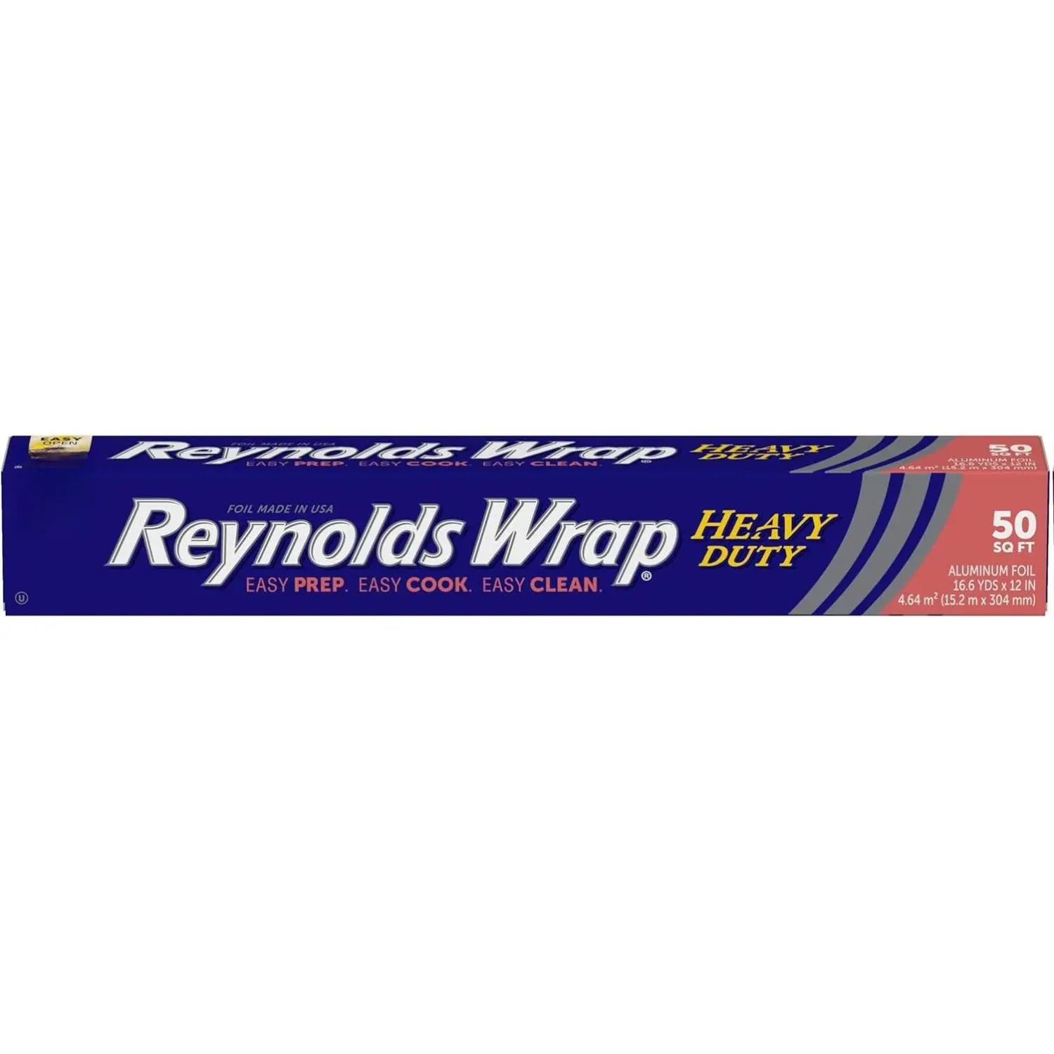 Wrap Heavy Duty Aluminum Foil Roll, Thick Heavy Duty Foil for Added Strength and Durability, Secure Easy Open and Close Tab, 12 Inches Wide, 50 Sq. Ft. Cookware