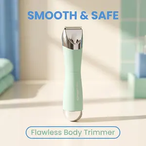 Bikini Trimmer for Women, Electric Shaver and Razor Rechargeable 2-in-1 Body and Facial Epilator, Dual Heads for Painless Trimming of Pubic Hair, Face, Underarms and Legs, Summer Gift