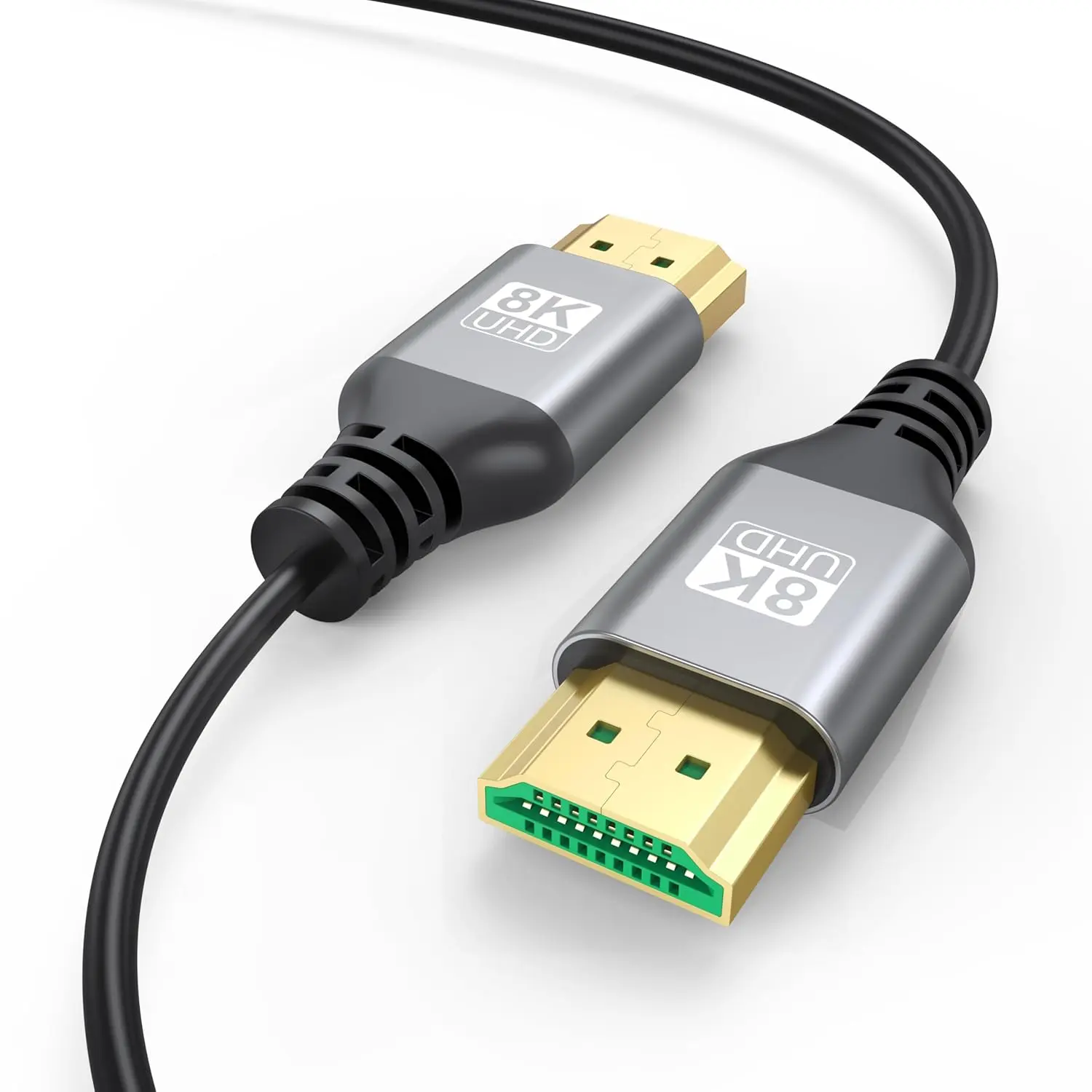 8K Slim HDMI Cable 3FT, 48Gbps Ultra High-Speed, HDMI 2.1 Cord Supports VRR, ALLM, eARC, HDCP2.3, Dolby Atmos & DTS:X, HDR10+ for TV, Monitor, Computer, Laptop, HDMI Switch, Projector, PS5, Xbox