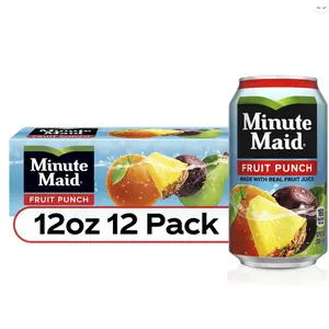 Minute Maid Fruit Punch Juice 12 fl oz Cans, 12 Pack – Refreshing Soft Drink Bev