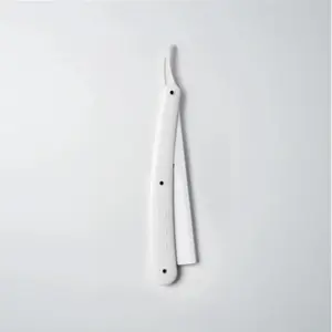 Professional Barber Razor Holder White Straight Razor Handle for Salon Shaving Tools Precision & Efficiency