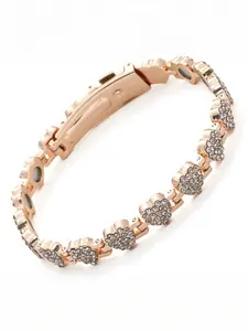 Rose gold magnetic bracelet, fashionable and luxurious, with a peach-shaped heart and copper color, full diamonds, single row of magnetic bracelet for couples, Elegant Jewelry Bracelet, High quality bracelet