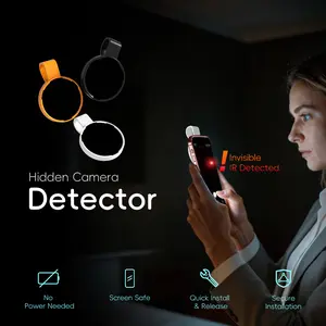 [New 2026] 2PCS Hidden Camera Detector Universal Phone Clip-on IR Filter | Hotel Safety & Airbnb Security Spy Cam Finder | No Battery Needed Portable Travel Essentials for Solo Travelers & Dorms | Anti-Spy Privacy Shield Security Gear