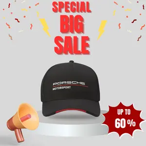 Porsche Motorsports Collection Fanwear Black Hat with Perforated Design - fitted Comfortable Polyester Baseball Cap balayage hat dad gift cap