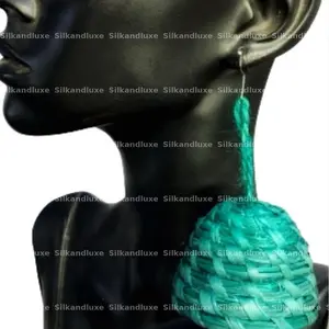 Raffia Bell Drops Handmade Jewelry Earring