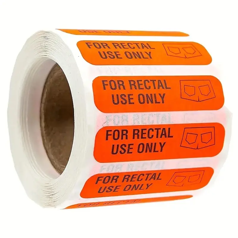 500pcs Funny Rectal Use Only Medical Stickers, Orange Novelty Stickers for Bathroom Prank, Removable Easy-Peel Labels for Medical Training and Party Decor, Decorative Labels, Hospital Gifts, Gag Gifts