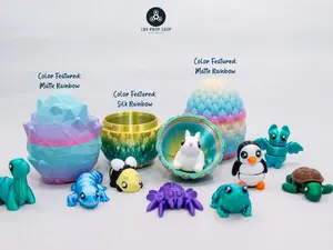 Articualted Tiny Critters WITH Egg - Mini Critters Egg - Mini Animal Figurine - Over 45 Animals - Mini Animal Statue - Articulated Animal Figurine