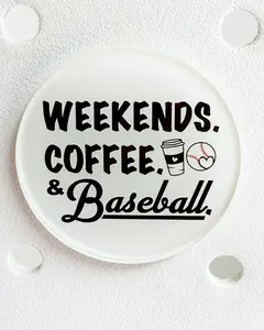 Bogg Baseball Charm - Weekends Coffee & Baseball - Unique Design for Personalization Ideal for Collectors and Enthusiasts Compatible with Bogg Bags