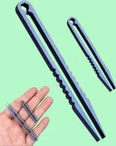 2Pcs Mini Titanium Tweezers, Portable Travel EDC Tweezers