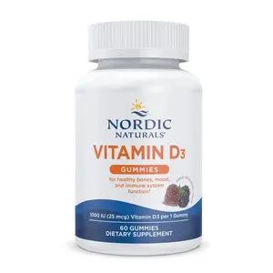Nordic Naturals Vitamin D3 Gummies - Natural Cholecalciferol Vitamin D, 60 Ct Essential for Daily Health, Trusted Brand, Easy-to-Take Supplement