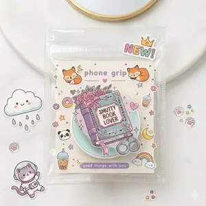 Pastel Book Phone Grip, Smutty Book Lover Magnetic Pop Holder, Cute Kawaii Phone Accessory for Teens & Readers