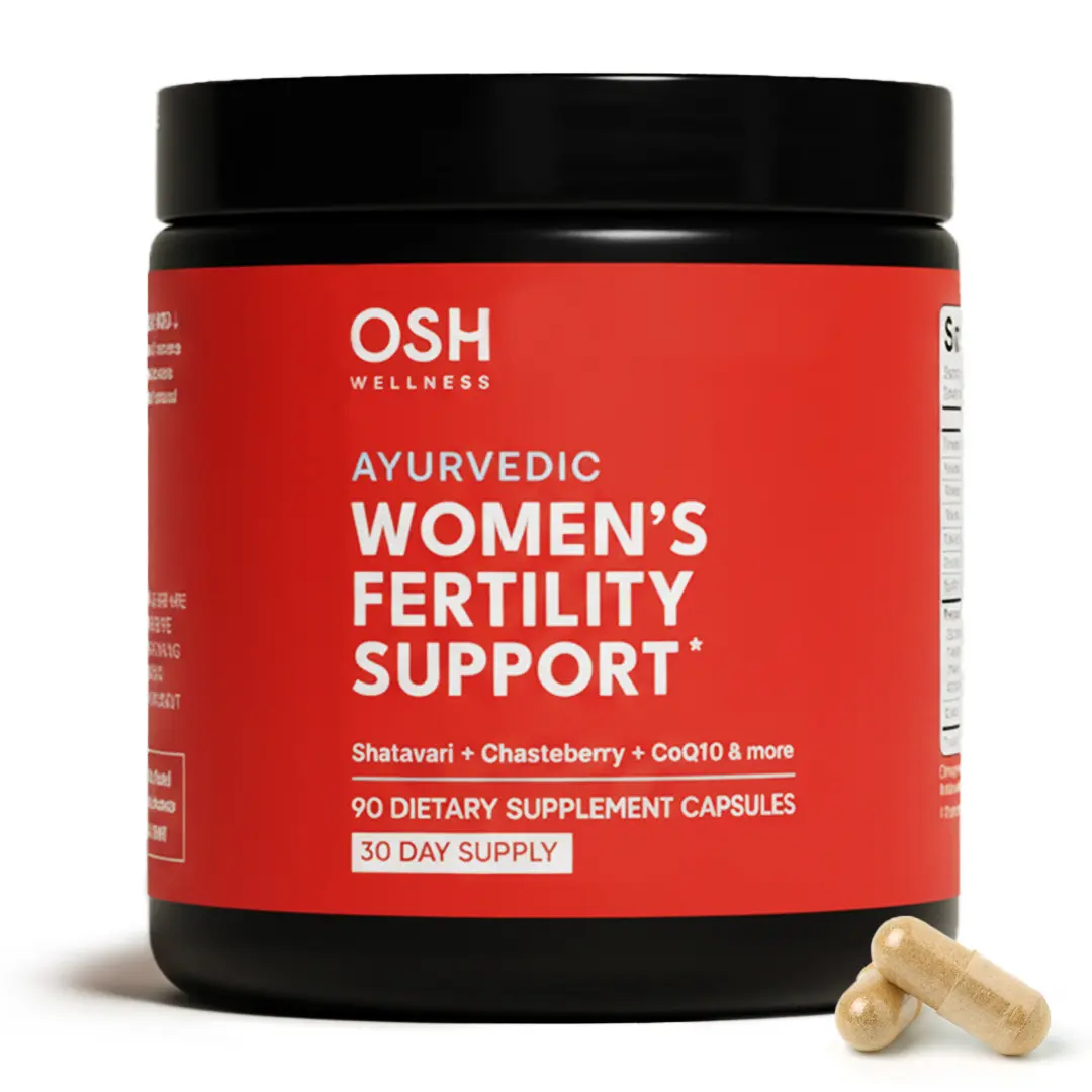 Osh Women's Fertility Support | Ovulation, Conception, Egg Quality Supplement. CoQ10, Maca Root, Chasteberry, & Vitamins | Vegan - Osh Wellness