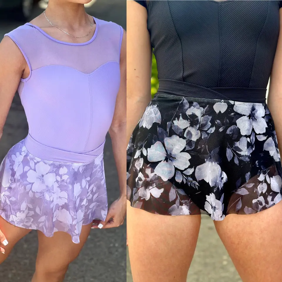 Chevron Floral Mesh Skirt #MS 162