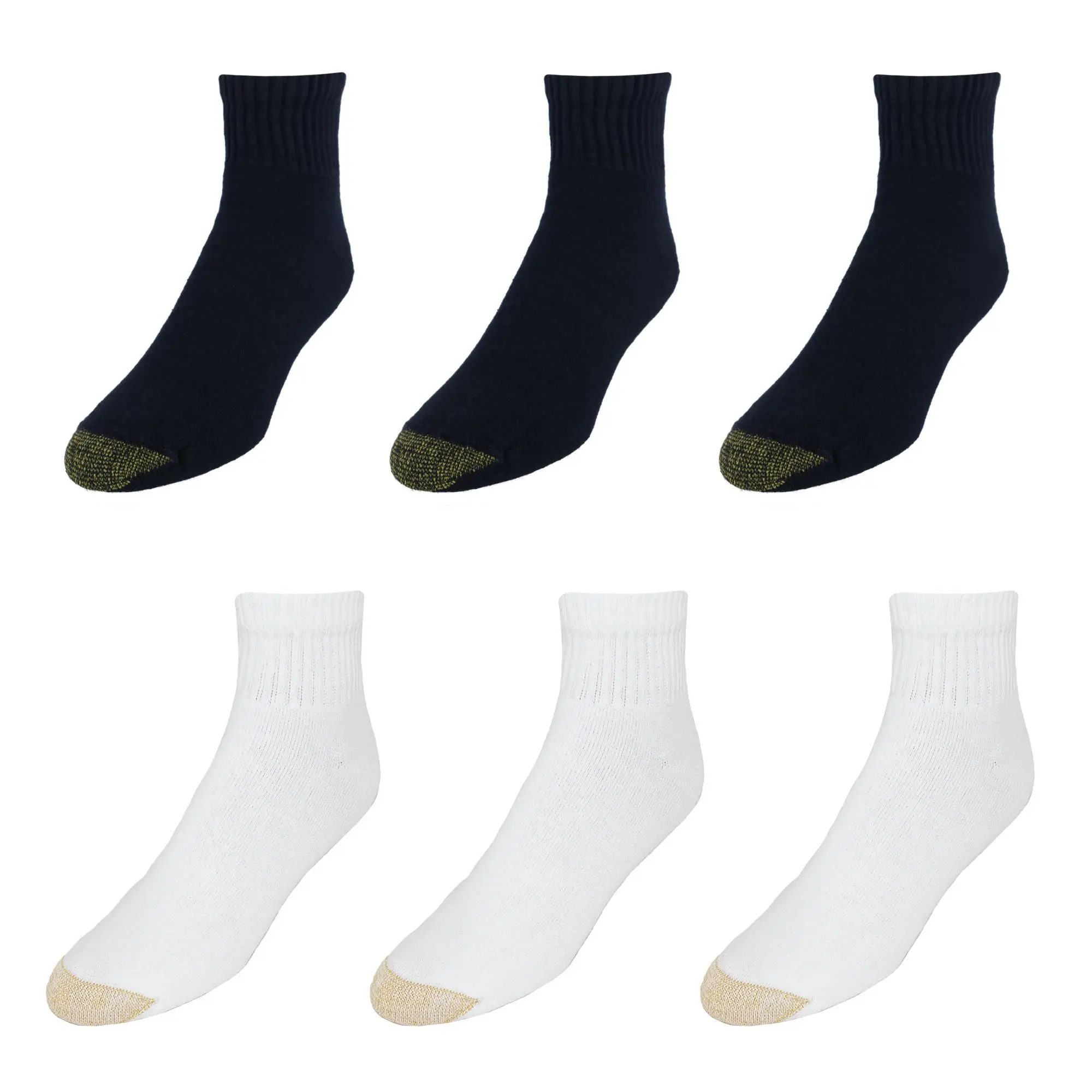 Gold Toe Men's Big & Tall Cotton Quarter Socks (Pack of 6), Big and Tall Socks, Menswear, Classic