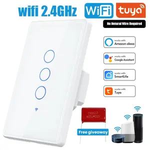 Smart WiFi Wall Light Switch, No Neutral Wire Needed, Energy Saving Design, Easy Installation, Suitable for Home and Office