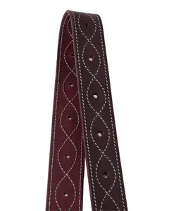 6' White Stitched Leather Cinch Strap and Billet Set