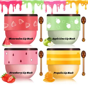 Honey Pot Bee Lip Balm Set, Overnight Lip Mask & Hydrating Moisturizer Duo - Soothes Dryness, Reduces Lip Lines & Deeply Repairs for Soft Lips