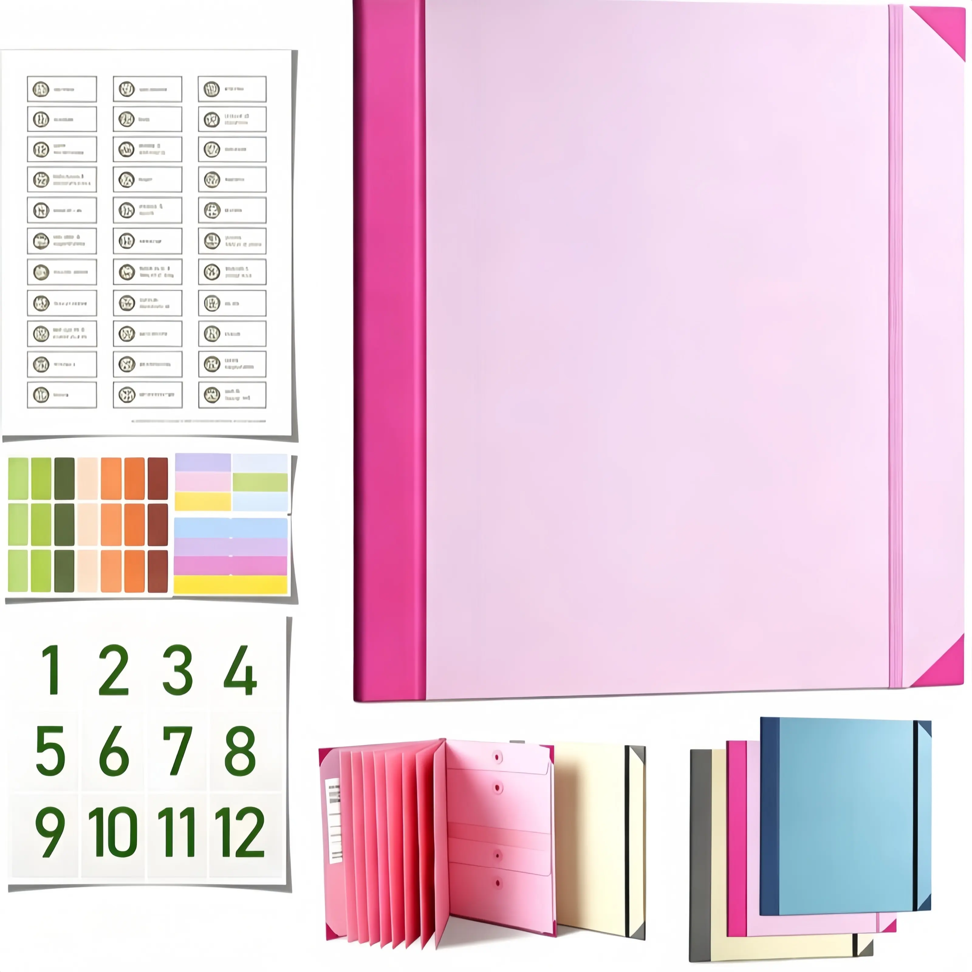 Accordion File Folder for Office Documents – Expanding File Organizer with Labeled Pockets | Manila Document Folder for A4 Papers, Contracts, Certificates & Important Files | Office Filing Folder for Home & Workplace Organization