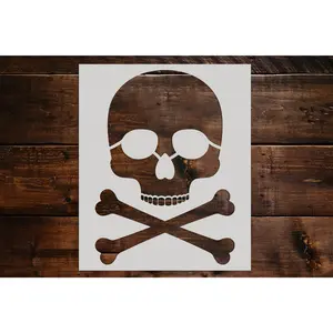 Skull and Bones Stencil - Art and Wall Stencil