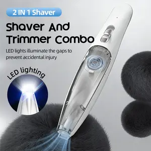 Dog Clippers for Grooming, Small Pet Trimmer for Paws & Face, Cordless Pet Paw ear  Trimmer with Vacuum Suction, Low Noise, Washable Blade, LED 2-Speed Rechargeable Dog Grooming Tool shaving accessories