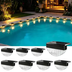 Solar Deck Lights Outdoor - 8/16PCS Solar Step Light  Waterproof Fence Lights for Patio Stairs Post Pathway Porch Driveway Yard Garden Decor, RGB Glow Lighting