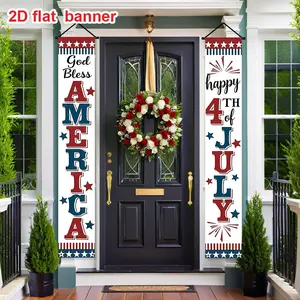 Independence Day Banner Set, Polyester Party Decoration Flags, Outdoor Banners, 180cm X 30cm, July 4th Porch Hanging Decorations, Home Celebration, Wall Decor Banner, Decorative Banner, Party Decoration Supplies