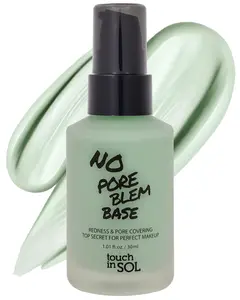TOUCH IN SOL No Poreblem Primer – Pore Primer for Korean Makeup, Mattifying Primer for Oily Skin, Pore Eraser for Large Pores, Blurring Finish from K Beauty (1.01 fl.oz/30ml)