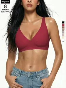 Women's Jelly Wire-Free Push-Up Bra, Ultra Soft Seamless Design, Suitable for Gym, Home, Travel, Daily Wear, Workout Bras, Sports Bras, Sizes S-Xxxl